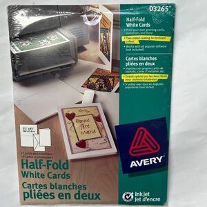 Avery White Half-Fold Greeting Cards Ink Jet Printer 03265 w Envelopes 5.5”x8.5